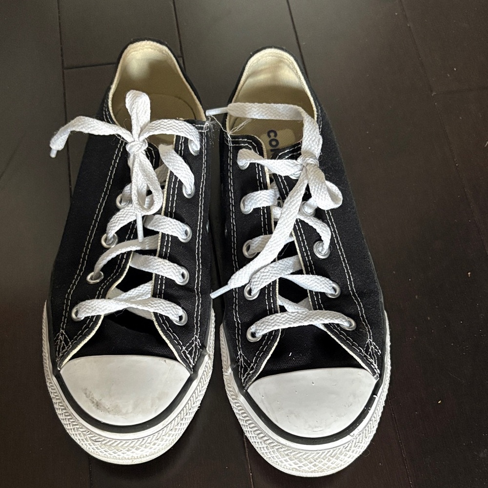 Classic Kids Black and White Canvas Sneakers